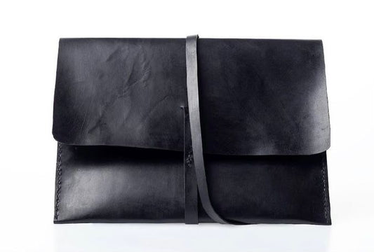 Black Premium leather envelope bag