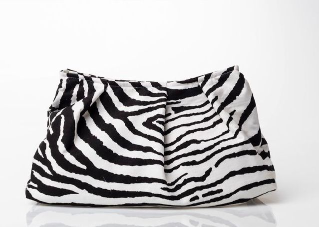 Zebra print clutch bag
