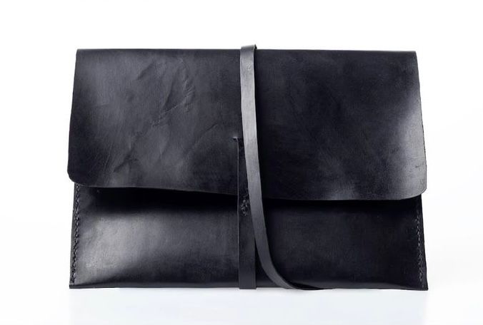 Black Premium leather envelope bag
